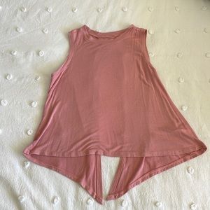 Tie-In-The-Back Rose Workout Tank